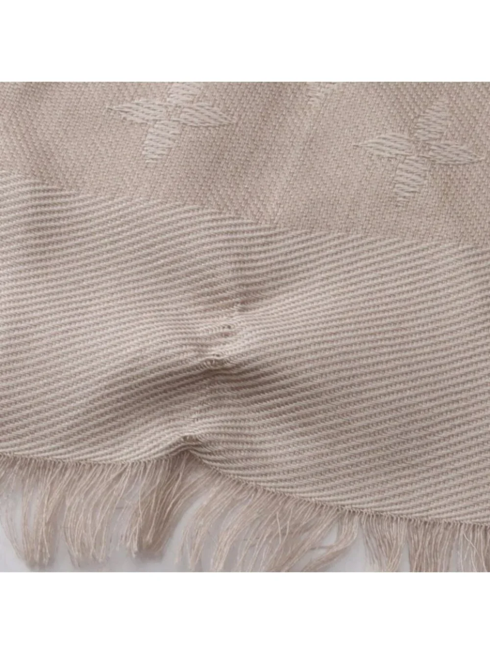 Louis Vuitton Shawl Monogram Gray Silk Scarf